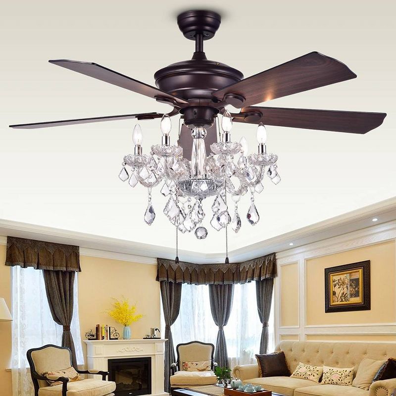 52&#34; x 52&#34; x 16&#34; Havorand Ceiling Fan Brown - Warehouse Of Tiffany, 3 of 6