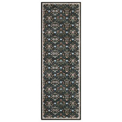 Washable Non Slip Floral Print Vintage Area Rugs for Living Room Bedroom, Soft Low Pile Dining Room Carpet for Home Office