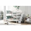 Stairway Full-Over-Full Bunk Bed with Storage and Guard Rail for Bedroom, Dorm, White color - 2 of 4
