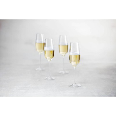 Gigi 10-Ounce Clear Crystal Champagne Flutes, Set of 4
