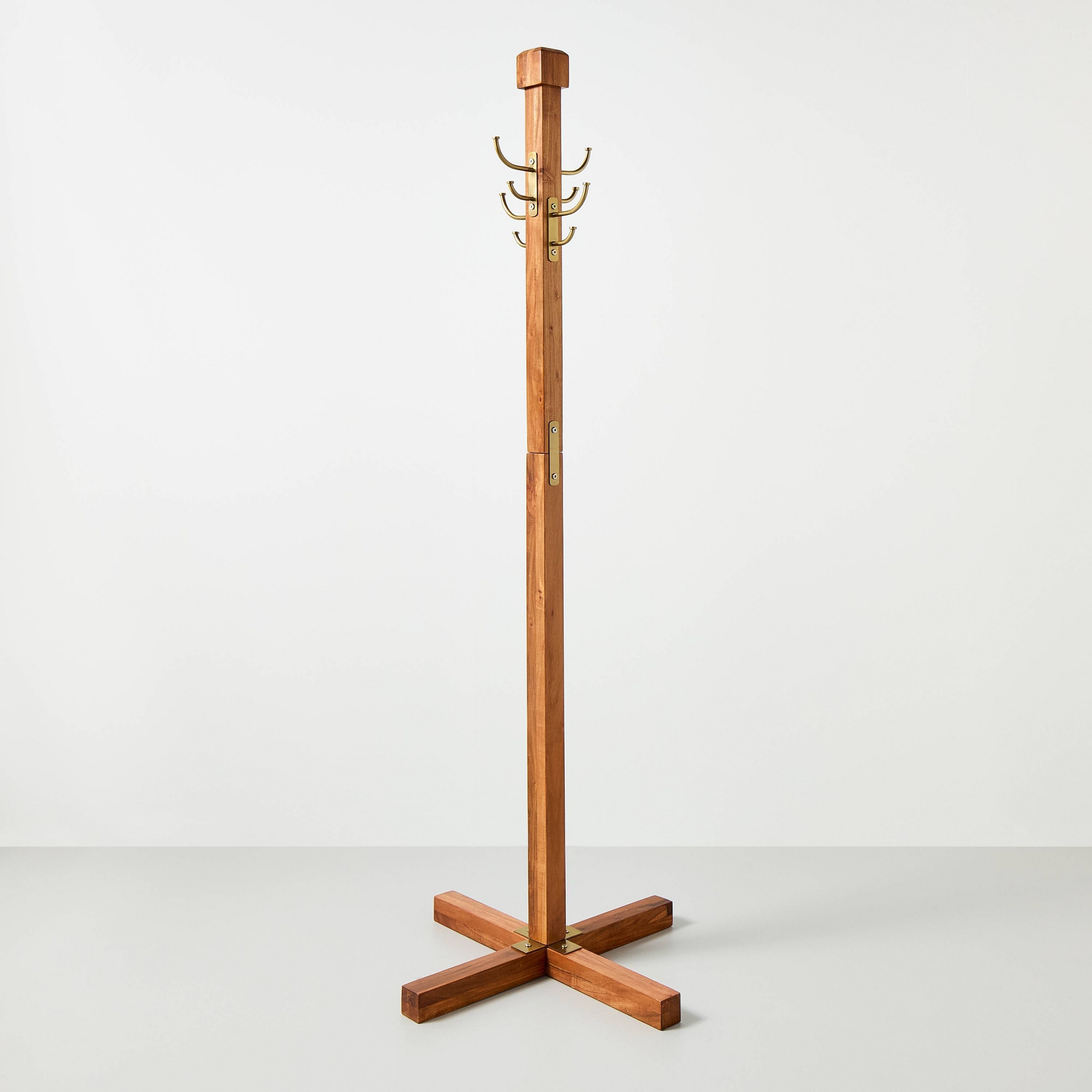 Wood and Metal Coat Rack Brass Finish - Hearth & Hand™ with Magnolia