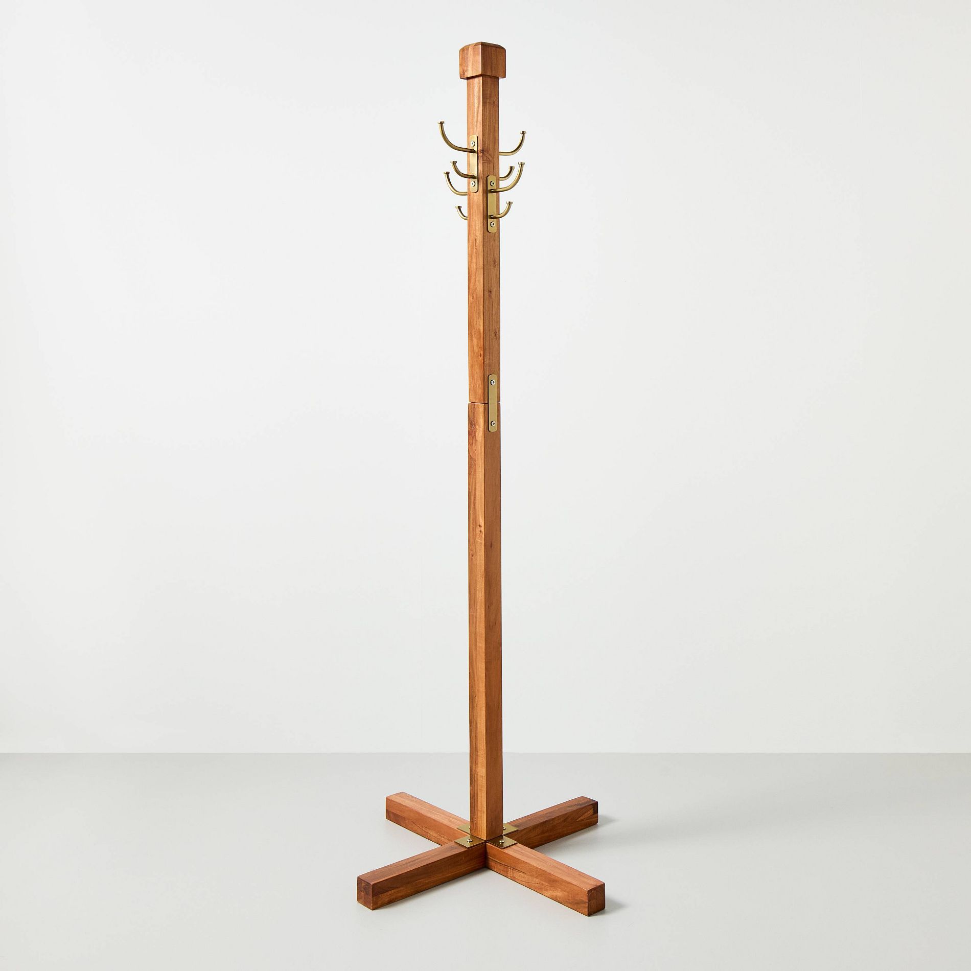 Wood and Metal Coat Rack Brass Finish - Hearth & Hand™ with Magnolia