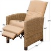CLIHOME Wicker Woven Steel Frame Reclining Patio Chair,Indoor & Outdoor All-Weather Recliner - 4 of 4