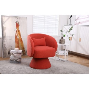 Swivel Accent Chair Armchair, Round Barrel Chair in Fabric for Living Room Bedroom - 1 of 4