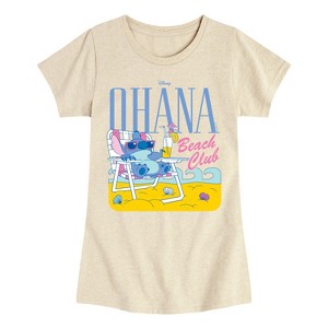 Girls' - Lilo and Stitch - Ohana Beach Blub -Toddler And Youth Girls Fitted Short Sleeve Graphic T-Shirt Fitted Short Sleeve Graphic T-Shirt - 1 of 4