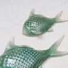 Beachcombers 11.45"H x 2.95"L x 16.53"W Fish Ceramic Sculptural Wall Art Décor Set of 3 - 3 of 4