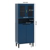 VANIRROR Tall Storage Bookcase with Tempered Glass Doors, Adjustable Shelves, Accent Cabinet For Living Room or Bedroom Storage Cabinet - 3 of 3