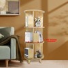 Slickblue 360° Rotating Pine Wood Bookshelf, Round 1/3/4 Tier Freestanding Shelf for Books, Toys, and Decor - 2 of 4