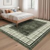 Modern Area Rug Ultra-Soft Throw Rugs Contemporary Plaid Accent Carpet Non-Shedding Bordered Floor Cover Foldable Thin Indoor Mat for Bedroom - 4 of 4