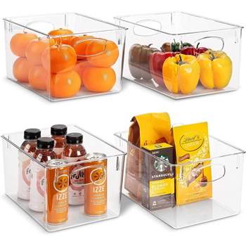 Cheer Collection Set Of 4 Durable Clear Refrigerator Organizer Bins : Target