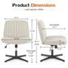 Wooakway Armless Upholstered Home Office Desk Chair with Adjustable Height 360¡ãSwivel No Wheels - 2 of 4