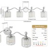 POWLIG 34.8-in 4-Light Chrome Dimmable Bathroom Transitional Vanity Light with Crystal Shade - 3 of 4