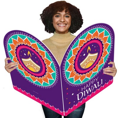 Big Dot of Happiness Happy Diwali - Festival of Lights Giant Greeting Card - Big Shaped Jumborific Card