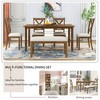 6 Piece Dining Set with Wooden Rectangular Table, 4 Upholstered Chairs and Bench, Family Kitchen Dining Furniture - 3 of 4