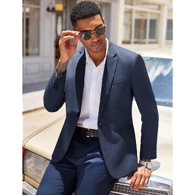 COOFANDY Men's Casual Blazer Slim Fit Lightweight Sport Coat One Button Suit Jacket LIGHT GREY L — фото 2