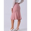 Allegra K Women's High Waist Flare Hem Elegant Work Midi Fishtail Skirt - 4 of 4