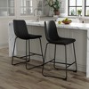 Set of 2 Modern Minimalist Style PU Material Bar Stools,Dining Chairs - 2 of 4