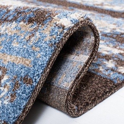 Abstract Multicolor Shag Synthetic Area Rug 6' x 9'