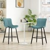 GlasFlength Dining Sets, Mid-Century Modern Swivel Bar Stool Set of 2, Adjustable Height for Kitchen, Bar, Counyer, Blue, 19.3"*14.9"*36.32" - 4 of 4
