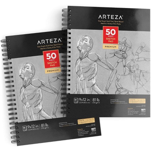 Arteza Spiral Hard Cover Black Sketchbook 5.5 X 8.5 Open Stock for sale  online