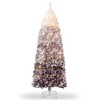 Prelit Christmas Tree with Lights, Snow Flocked Artificial Skinny Pencil Tree, Foldable Base, Xmas Decor - 2 of 4
