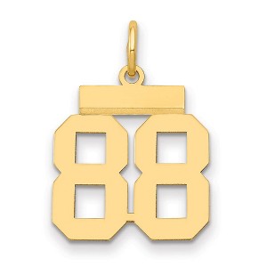 Black Bow Jewelry 14k Yellow Gold, Athletic Collection, Small Polished Number 88 Pendant - 1 of 3
