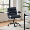 Barnaby Modern Faux Leather Swivel Office Chair with Casters|HULALA HOME - 3 of 4