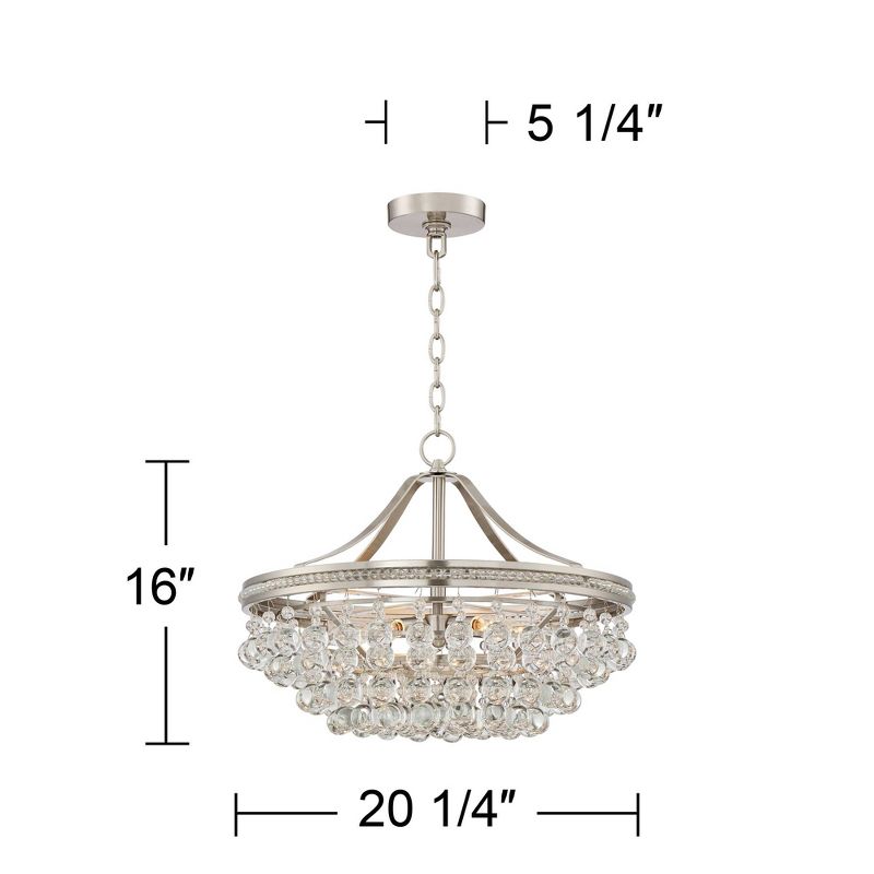 Vienna Full Spectrum Wohlfurst Brushed Nickel Pendant Chandelier 20 1/4" Wide Clear Crystal 5-Light Fixture for Dining Room House Foyer Kitchen Island, 5 of 11