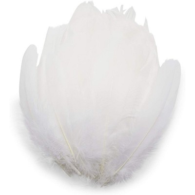Bright Creations 100 Pack White Goose Feathers for Crafts, Costumes, Decorations (6-8 Inches)