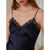 Mommesilk Leaver Lace Splice Silk Mini Slip Dress - image 3 of 4