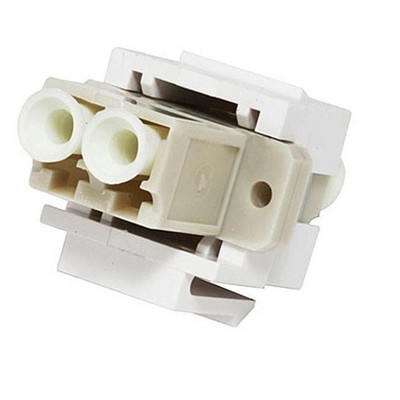 Monoprice Modular LC Fiber Optic Keystone Jack Coupler - White