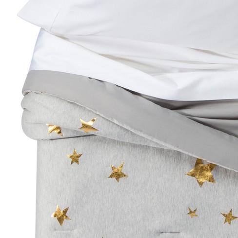 Toddler Jersey Stars Comforter Gray Gold Pillowfort Target