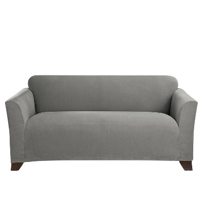 Stretch Knit Loveseat Slipcover Gray - Sure Fit