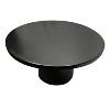 The Urban Port 30" Round Coffee Table with Pedestal Base Sleek Modern Silhouette Matte Black Powder Coated Metal Black - 3 of 4