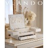 3-Layer Jewelry Box with Retractable Tray and Drawer, Cloud White - 2 of 4