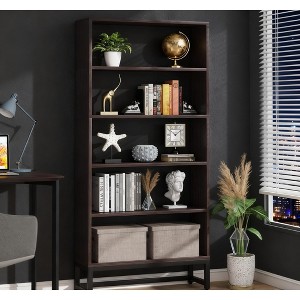 Gulches 0.8" 5-Tier Bookshelf, Large Storage Organizer Shelves for Bedroom Display - 1 of 4