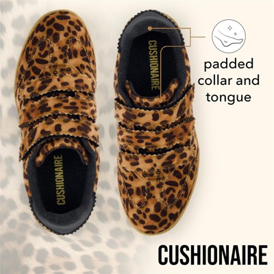 Женские кроссовки CUSHIONAIRE Bastion Leopard Print Casual Hook and Loop Closure Womens Sneakers – Lightweight Comfort with Non-Slip Rubber Sole Leopard Fabric 8.5 — фото 6