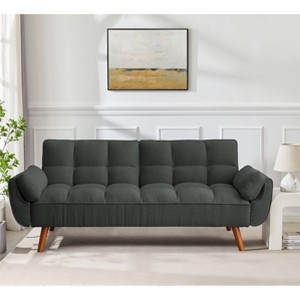 Sapphtopaz 75" Velvet Couch for Living Room, Adjustable Backrest Loveseat Sofa, Soft Upholstered Wood Frame Furniture for Small Spaces - 1 of 4
