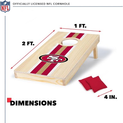 San Francisco 49ers Travel Size Wood Cornhole Set with Bean Bags
