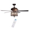 52" x 52" x 23" Grove Dejes Chandelier Lighted Ceiling Fan with Crystal Shade Brown - Warehouse Of Tiffany - 4 of 4