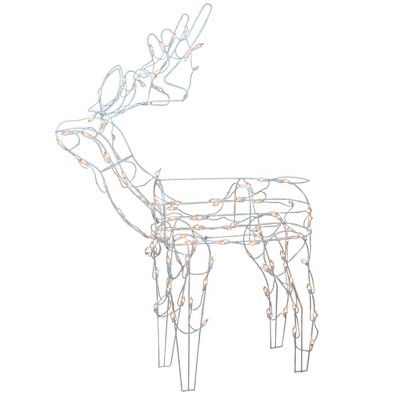 Northlight 48" Pre-Lit Clear Standing Reindeer Christmas Outdoor Decor