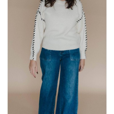 Women's Big Heart Big Stitches Sweater - SEE AND BE SEEN