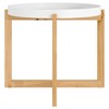 vidaXL Coffee Table Round End Table Sofa Table Engineered Wood Solid Wood Pine - White - 3 of 4