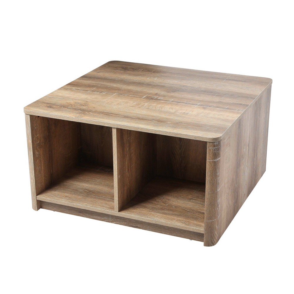 Photos - Dining Table Storied Home Radius Coffee Table with 4 Square Cube Storage Compartments C