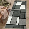 Machine Washable Runner Rug Geometric Print Distressed Carpet with Anti Slip Backing Ultra-Thin Lightweight Accent Rug Low Pile Foldable Runner - 3 of 4