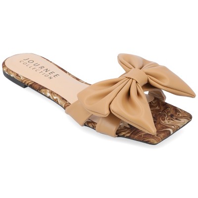 Journee Collection Womens Kealla Slip On Slide Flat Sandals