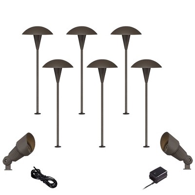 John Timberland Mushroom Bronze 10-Piece Outdoor LED Landscape Lighting Set