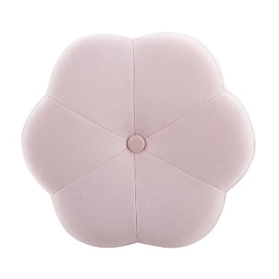 Boho Chic Light Pink Velvet Vanity Stool with Gold Base