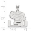 Black Bow Jewelry 10k White Gold Louisiana State Fighting Tigers NCAA Large Pendant - 2 of 3