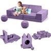 12-Piece Modular Kids Play Couch, Creative Toddler Sectional Sofa, Bedroom & Playroom Furniture for Sleeping and Reading - 2 of 4